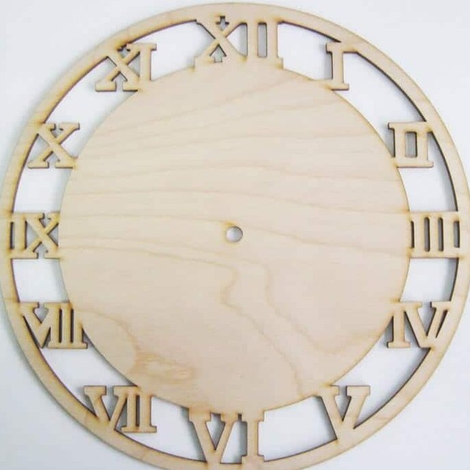 Intra απο ξύλο plywood 3mm-4mm πάχος – Ξύλινο ρολόι τοίχου με ξύλο ρωμαϊκών αριθμών 25x25 cm INTRAVECTRY-MY557303