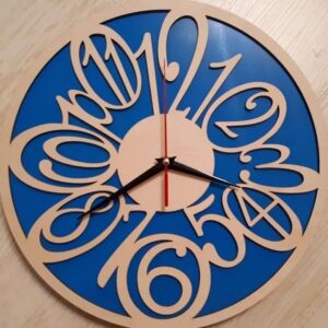 Intra απο ξύλο plywood 3mm-4mm πάχος – ξύλο Ξύλινο ρολόι τοίχου με μοτίβο αριθμών 15x15 cm INTRAVECTRY-MY561116