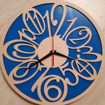 Intra απο ξύλο plywood 3mm-4mm πάχος – ξύλο Ξύλινο ρολόι τοίχου με μοτίβο αριθμών 15x15 cm INTRAVECTRY-MY561116 - Image 1
