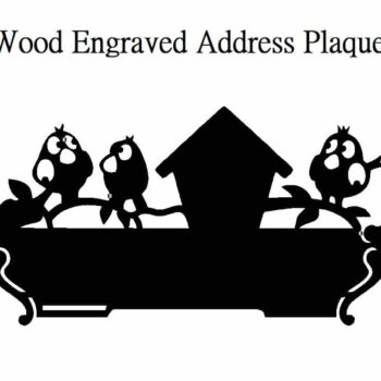 Intra απο ξύλο plywood 3mm-4mm πάχος – Εξατομικευμένη Ονομαστική Πλακέτα Ξύλινου Σπίτι με ξύλο Κουκουβάγιες 30x30 cm INTRAVECTRY-MY555761 - Image 1