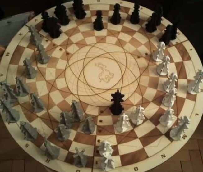 Intra απο ξύλο plywood 3mm-4mm πάχος – Σύνολο ξύλου σκακιέρας τριών ατόμων 25x30 cm INTRAVECTRY-MY555812