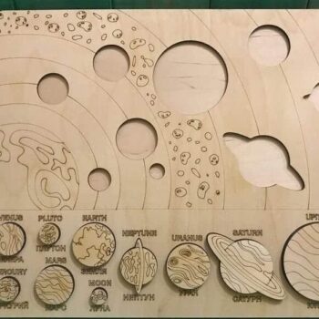 Intra απο ξύλο plywood 3mm-4mm πάχος – ξύλο Solar System Inset Puzzle for Toddlers 10x10 cm INTRAVECTRY-MY560456 - Image 1