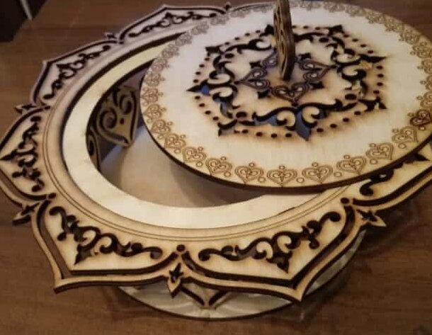 Intra απο ξύλο plywood 3mm-4mm πάχος – Διακοσμητικό Ξύλινο Μπολ με λίμα καπακιού 20x25 cm INTRAVECTRY-MY561428