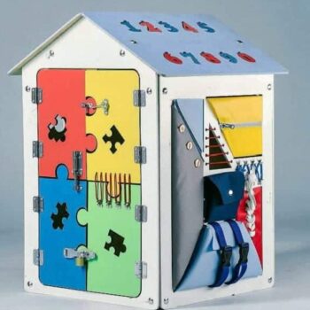 Intra απο ξύλο plywood 3mm-4mm πάχος – ξύλο αισθητηριακής δραστηριότητας Busy Board House 45x50 cm INTRAVECTRY-MY555825 - Image 1