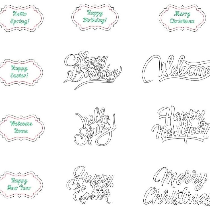 Intra απο ξύλο plywood 3mm-4mm πάχος – Λέξεις χαιρετισμού χαραγμένες με λέιζερ για κάλυμμα ξύλινου κουτιού δώρου 30x30 cm INTRAVECTRY-MY555839