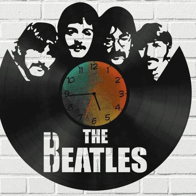 Intra απο ξύλο plywood 3mm-4mm πάχος – Το ξύλο ρολογιών τοίχου των δίσκων βινυλίου των Beatles 20x25 cm INTRAVECTRY-MY560771