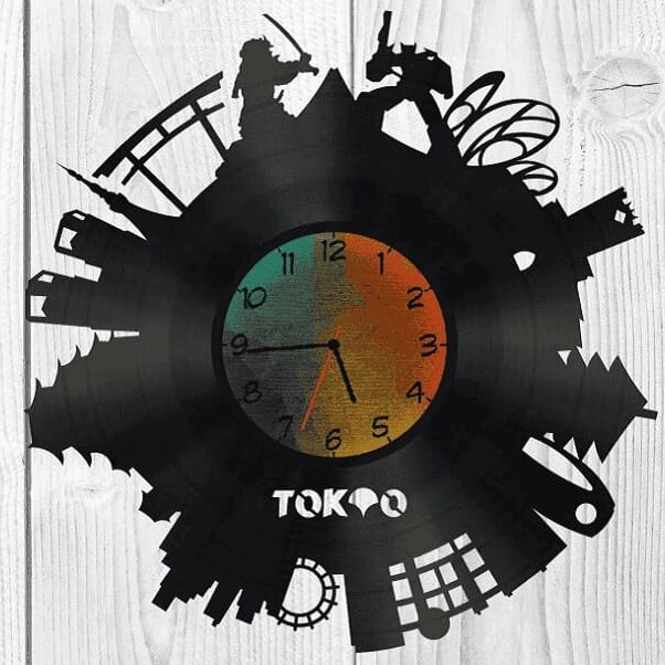 Intra απο ξύλο plywood 3mm-4mm πάχος – ξύλο ρολογιού τοίχου Tokyo Vinyl Record 20x20 cm INTRAVECTRY-MY557323