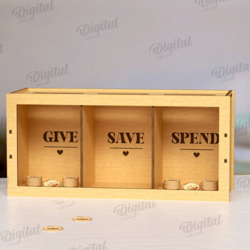 Intra απο ξύλο plywood 3mm-4mm πάχος Τρισδιάστατο Ξύλινο Κουτί Χρημάτων Δίασταση 30x20 cm INTRAFABR-121124053 - Image 1