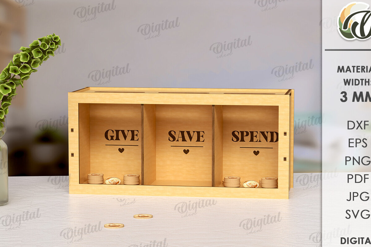 Intra απο ξύλο plywood 3mm-4mm πάχος Τρισδιάστατο Ξύλινο Κουτί Χρημάτων Δίασταση 30x20 cm INTRAFABR-121124053