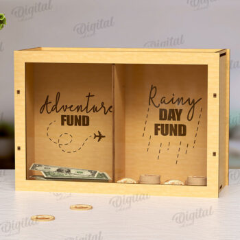 Intra απο ξύλο plywood 3mm-4mm πάχος Τρισδιάστατο Ξύλινο Κουτί Χρημάτων Δίασταση 30x20 cm INTRAFABR-121124102 - Image 1