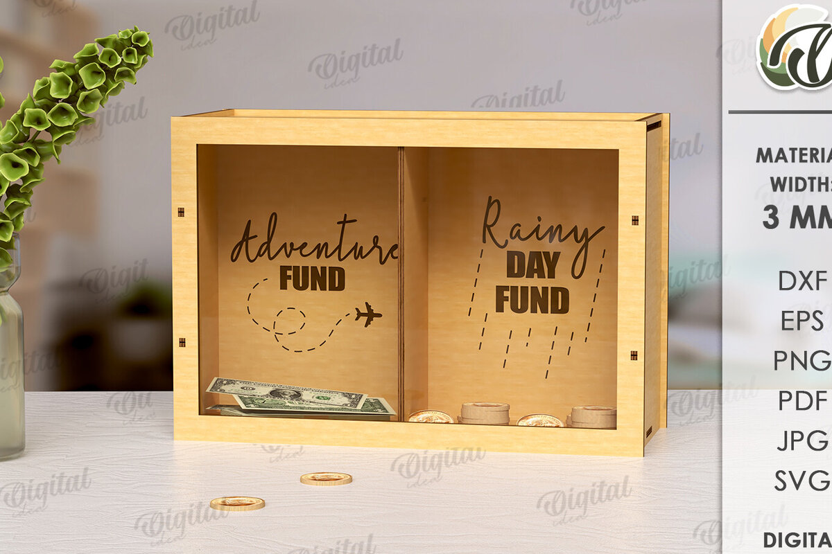 Intra απο ξύλο plywood 3mm-4mm πάχος Τρισδιάστατο Ξύλινο Κουτί Χρημάτων Δίασταση 30x20 cm INTRAFABR-121124102