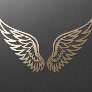 Intra απο ξύλο plywood 3mm-4mm πάχος κοπής χαρτιού με λέιζερ Angel Wings Δίασταση 7x7 cm INTRAFABR-116020211