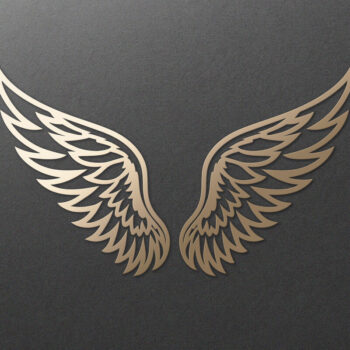 Intra απο ξύλο plywood 3mm-4mm πάχος κοπής χαρτιού με λέιζερ Angel Wings Δίασταση 7x7 cm INTRAFABR-116020211 - Image 1