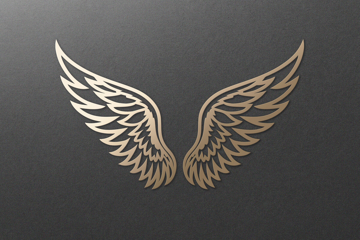 Intra απο ξύλο plywood 3mm-4mm πάχος κοπής χαρτιού με λέιζερ Angel Wings Δίασταση 7x7 cm INTRAFABR-116020211