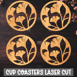 Intra απο ξύλο plywood 3mm-4mm πάχος Botanical Cup Coaster File Cut  Δίασταση 15x15 cm INTRAFABR-121341057