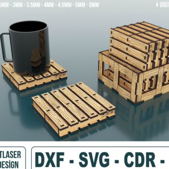 Intra απο ξύλο plywood 3mm-4mm πάχος Coaster Pallet Coaster Δίασταση 15x15 cm INTRAFABR-57144003 - Image 1