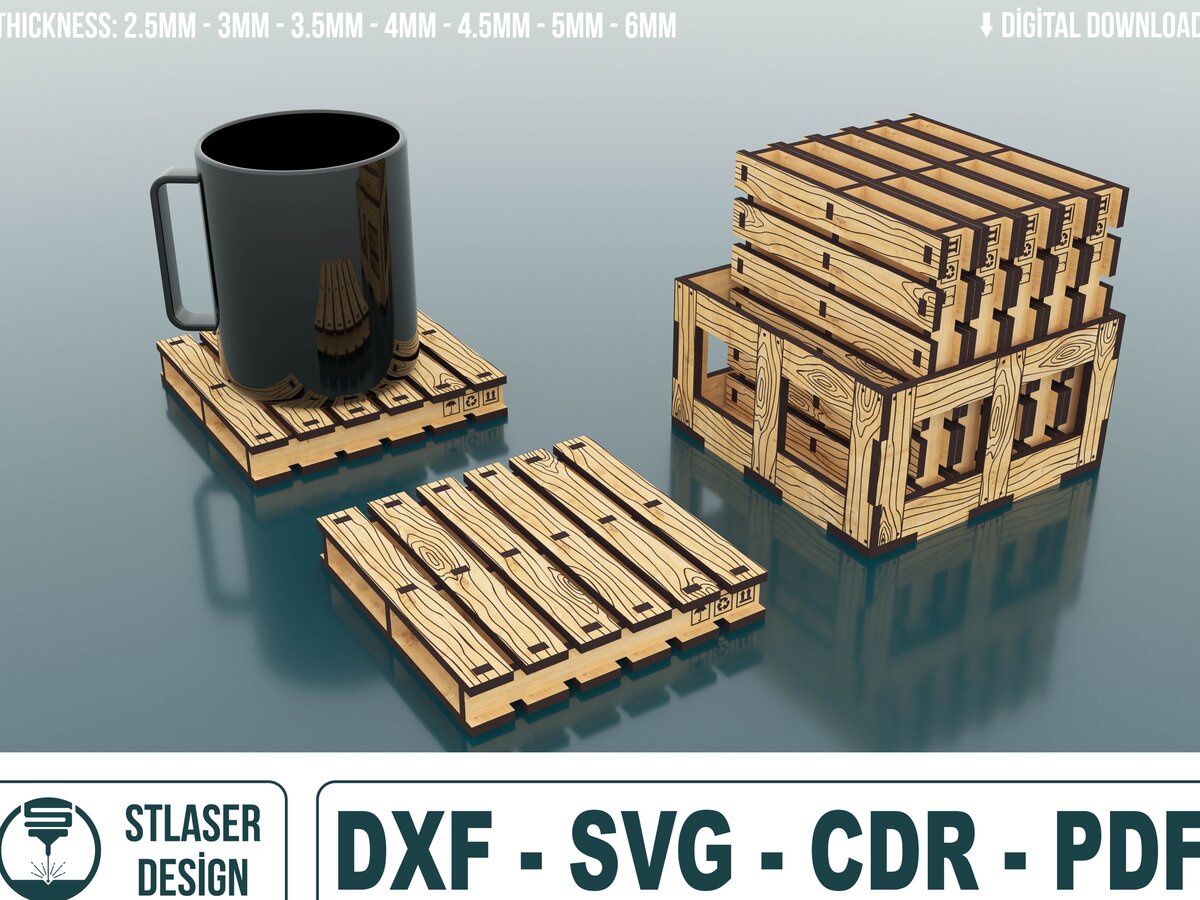 Intra απο ξύλο plywood 3mm-4mm πάχος Coaster Pallet Coaster Δίασταση 15x15 cm INTRAFABR-57144003