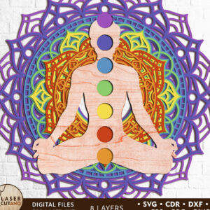 Intra απο ξύλο plywood 3mm-4mm πάχος Διακόσμηση τοίχου Buddha Mandala Δίασταση 30x30 cm INTRAFABR-105161095