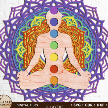 Intra απο ξύλο plywood 3mm-4mm πάχος Διακόσμηση τοίχου Buddha Mandala Δίασταση 30x30 cm INTRAFABR-105161095 - Image 1