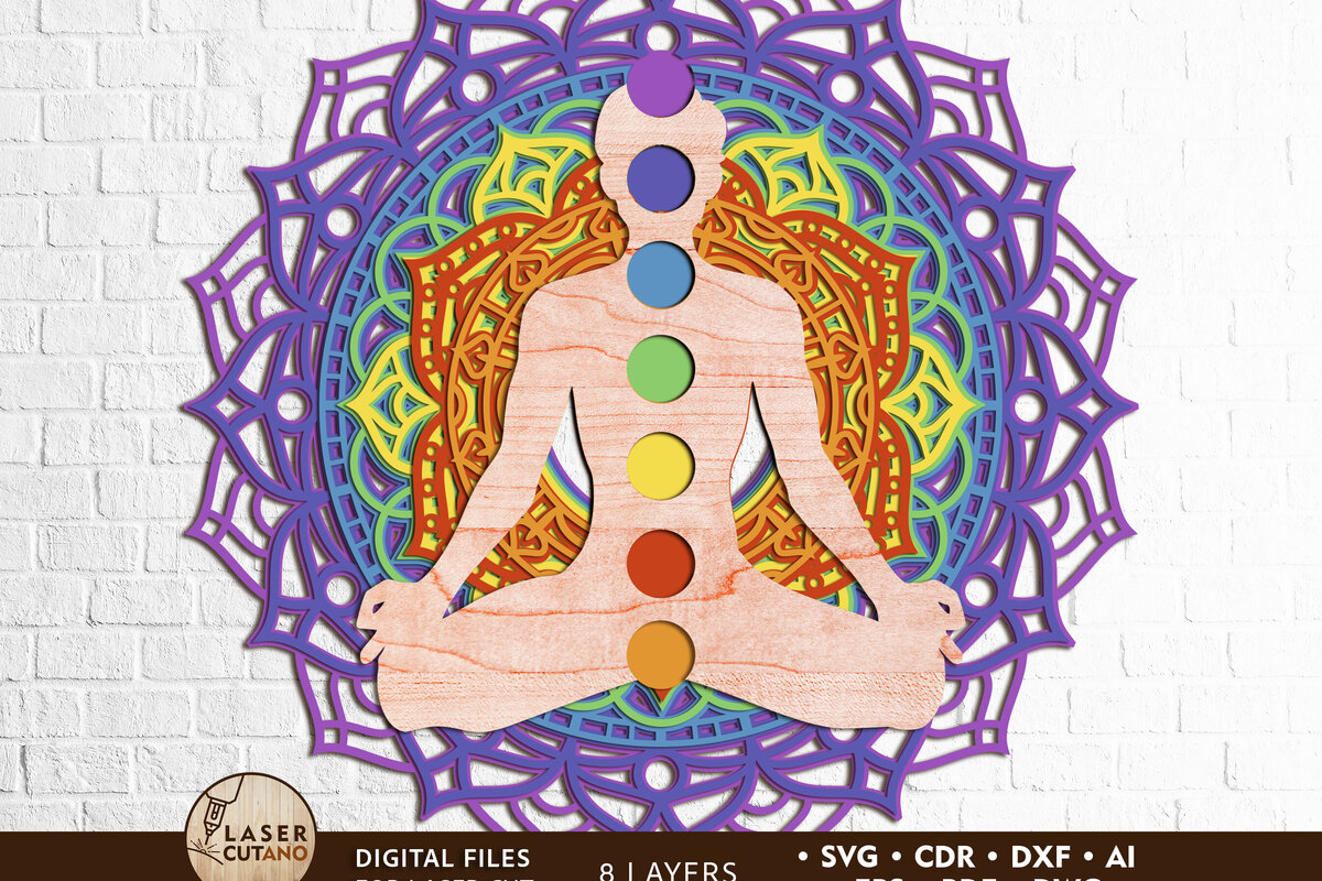 Intra απο ξύλο plywood 3mm-4mm πάχος Διακόσμηση τοίχου Buddha Mandala Δίασταση 30x30 cm INTRAFABR-105161095