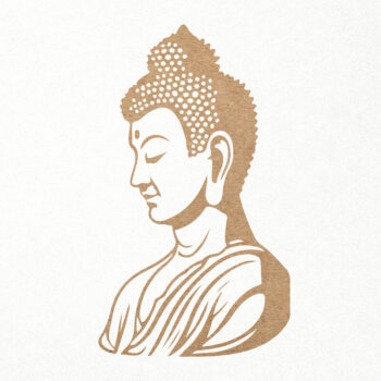 Intra απο ξύλο plywood 3mm-4mm πάχος κοπής με χαρακτικό άγαλμα του Βούδα Δίασταση 7x7 cm INTRAFABR-96246209 - Image 1