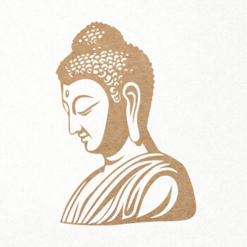 Intra απο ξύλο plywood 3mm-4mm πάχος κοπής με χαρακτικό άγαλμα του Βούδα Δίασταση 7x7 cm INTRAFABR-96246175 - Image 1