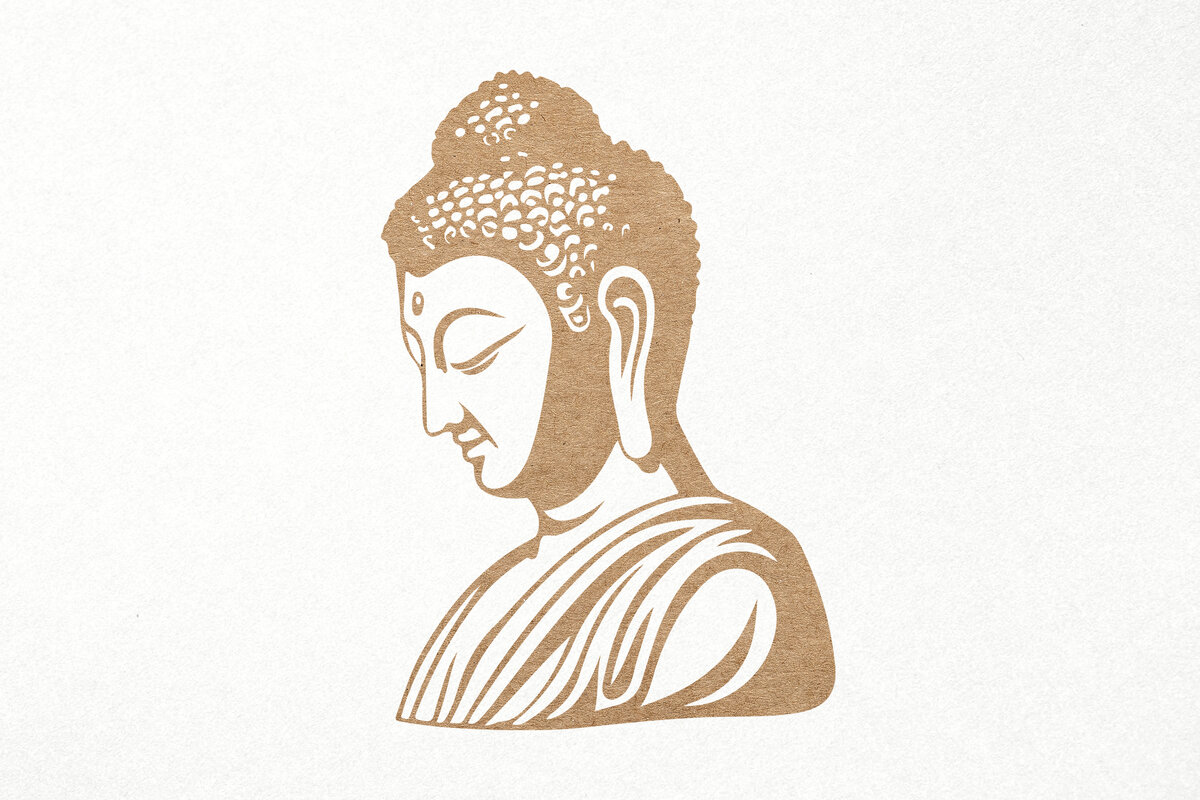 Intra απο ξύλο plywood 3mm-4mm πάχος κοπής με χαρακτικό άγαλμα του Βούδα Δίασταση 7x7 cm INTRAFABR-96246175