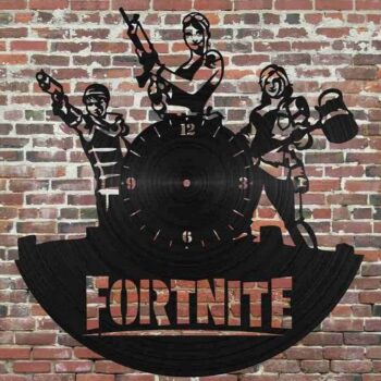 Intra απο ξύλο plywood 3mm-4mm πάχος – ξύλο Fortnite Vinyl Ρολόι τοίχου Δώρο για Gamer Girls 40x45 cm INTRAVECTRY-MY561153 - Image 1