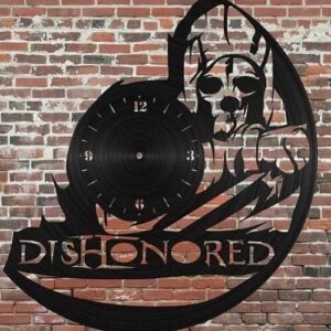 Intra απο ξύλο plywood 3mm-4mm πάχος – Δώρο ρολόι τοίχου Dishonored Vinyl Record για τους λάτρεις των παιχνιδιών 25x25 cm INTRAVECTRY-MY555922
