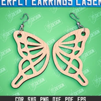 Intra απο ξύλο plywood 3mm-4mm πάχος Σχεδιασμός Σκουλαρίκια πεταλούδας | Αξεσουάρ Δίασταση 3x3 cm INTRAFABR-94677386 - Image 1