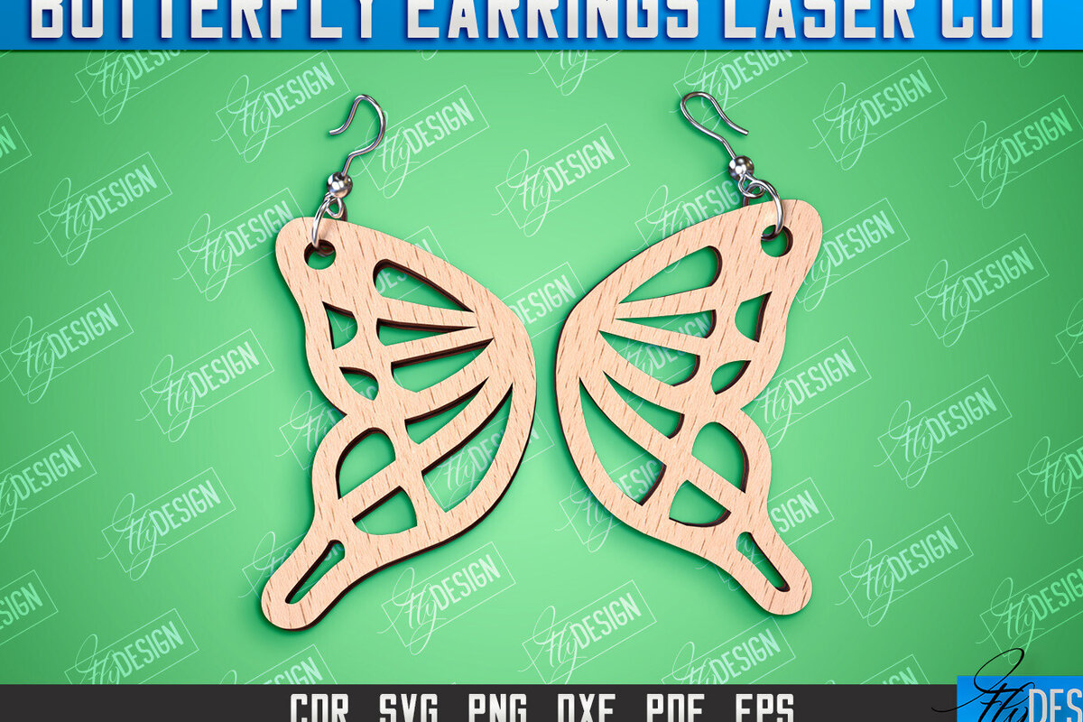 Intra απο ξύλο plywood 3mm-4mm πάχος Σχεδιασμός Σκουλαρίκια πεταλούδας | Αξεσουάρ Δίασταση 3x3 cm INTRAFABR-94677386