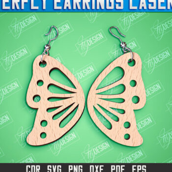 Intra απο ξύλο plywood 3mm-4mm πάχος Σχεδιασμός Σκουλαρίκια πεταλούδας | Αξεσουάρ Δίασταση 3x3 cm INTRAFABR-94677390 - Image 1