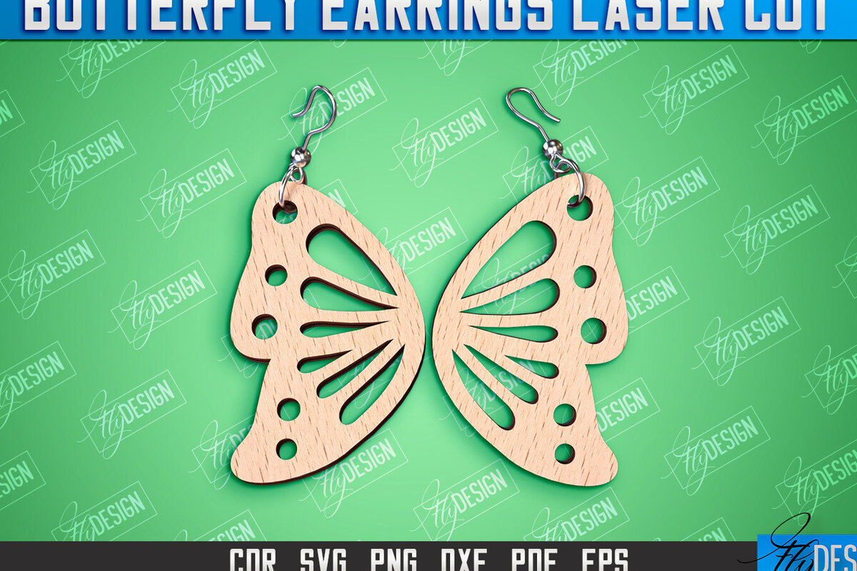 Intra απο ξύλο plywood 3mm-4mm πάχος Σχεδιασμός Σκουλαρίκια πεταλούδας | Αξεσουάρ Δίασταση 3x3 cm INTRAFABR-94677390