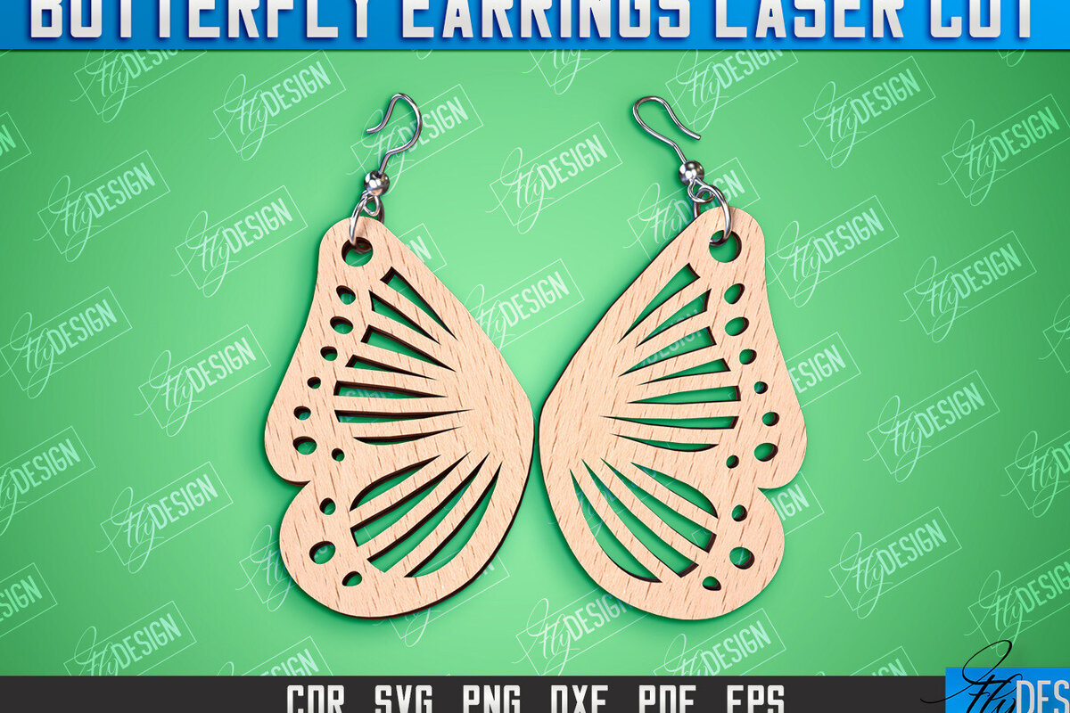 Intra απο ξύλο plywood 3mm-4mm πάχος Σχεδιασμός Σκουλαρίκια πεταλούδας | Αξεσουάρ Δίασταση 3x3 cm INTRAFABR-94677394