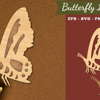 Intra απο ξύλο plywood 3mm-4mm πάχος Διακόσμηση κοπής με λέιζερ πεταλούδας 6 Δίασταση 15x15 cm INTRAFABR-111785750 - Image 1