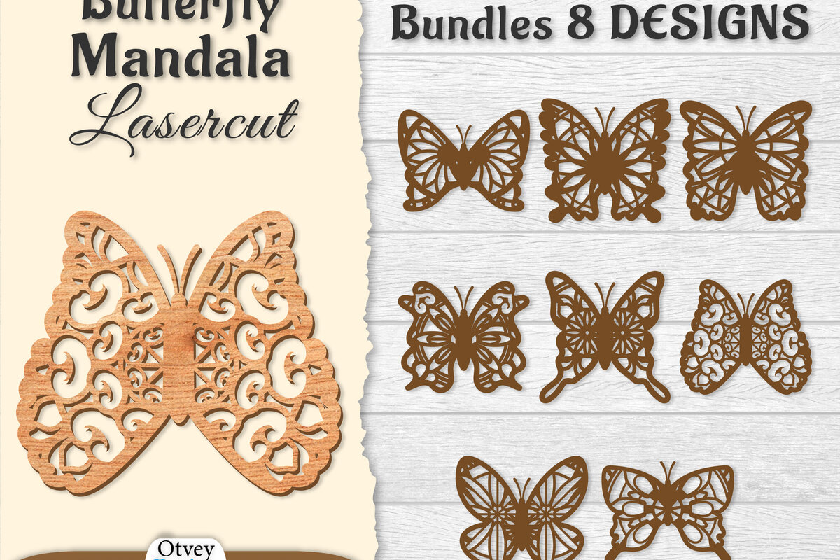 Intra απο ξύλο plywood 3mm-4mm πάχος ΔΕΜΑΤΑ Πεταλούδας Mandala  Δίασταση 30x30 cm INTRAFABR-121045428