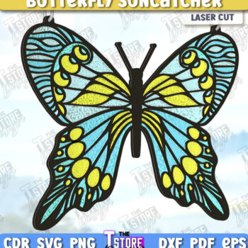 Intra απο ξύλο plywood 3mm-4mm πάχος Suncatcher πεταλούδας | CNC Δίασταση 30x20 cm INTRAFABR-123766015 - Image 1