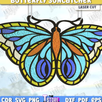 Intra απο ξύλο plywood 3mm-4mm πάχος Suncatcher πεταλούδας | CNC Δίασταση 30x20 cm INTRAFABR-123578682 - Image 1