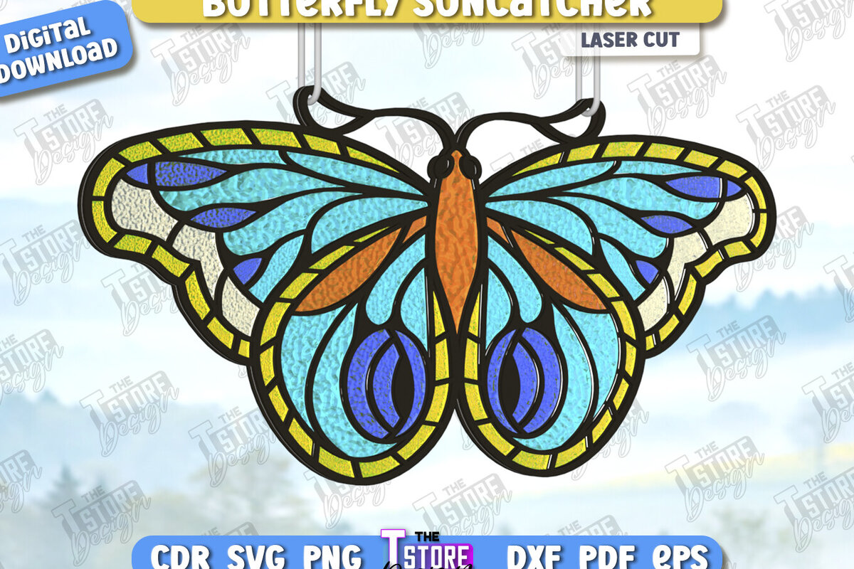 Intra απο ξύλο plywood 3mm-4mm πάχος Suncatcher πεταλούδας | CNC Δίασταση 30x20 cm INTRAFABR-123578682