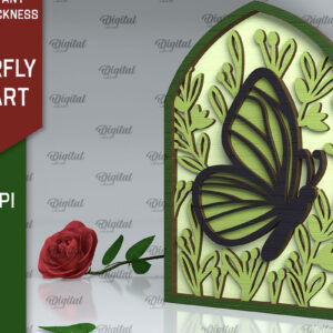 Intra απο ξύλο plywood 3mm-4mm πάχος Σχέδιο κοπής με λέιζερ τέχνης τοίχου πεταλούδας Δίασταση 40x40 cm INTRAFABR-102118028