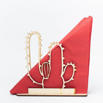 Intra απο ξύλο plywood 3mm-4mm πάχος Θήκη για χαρτοπετσέτα κάκτου Δίασταση 15x15 cm INTRAFABR-69143843 - Image 1