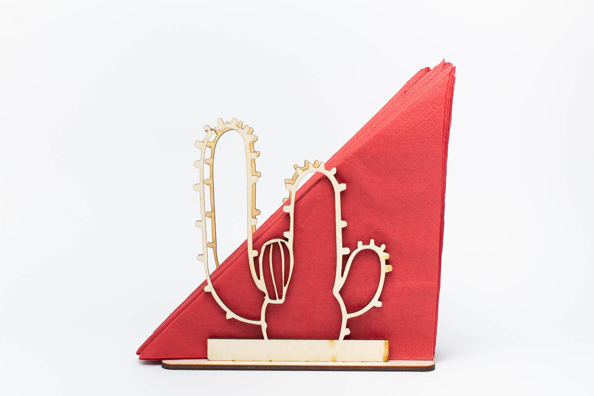 Intra απο ξύλο plywood 3mm-4mm πάχος Θήκη για χαρτοπετσέτα κάκτου Δίασταση 15x15 cm INTRAFABR-69143843