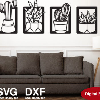 Intra απο ξύλο plywood 3mm-4mm πάχος Cactus Plant  Cnc Cnc Pdf Δίασταση 9x15 cm INTRAFABR-122909043 - Image 1