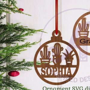 Intra απο ξύλο plywood 3mm-4mm πάχος Χριστουγεννιάτικο στολίδι Cactus Plant Lovers Δίασταση 3x3 cm INTRAFABR-107928544