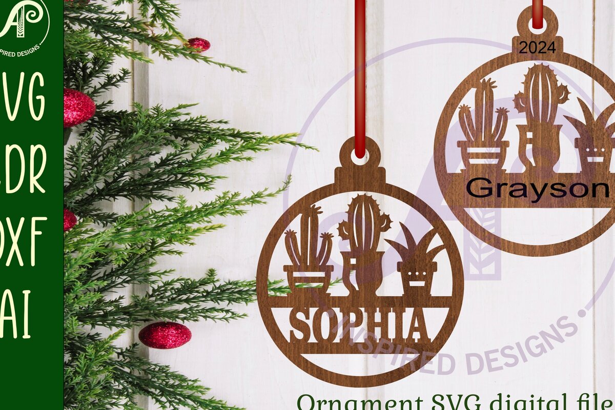 Intra απο ξύλο plywood 3mm-4mm πάχος Χριστουγεννιάτικο στολίδι Cactus Plant Lovers Δίασταση 3x3 cm INTRAFABR-107928544