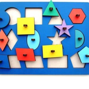 Intra απο ξύλο plywood 3mm-4mm πάχος – ξύλο Γεωμετρικών Σχημάτων Πόμολα Παζλ Παγκόσμια Πίνακα για νήπια και παιδιά 15x20 cm INTRAVECTRY-MY555982