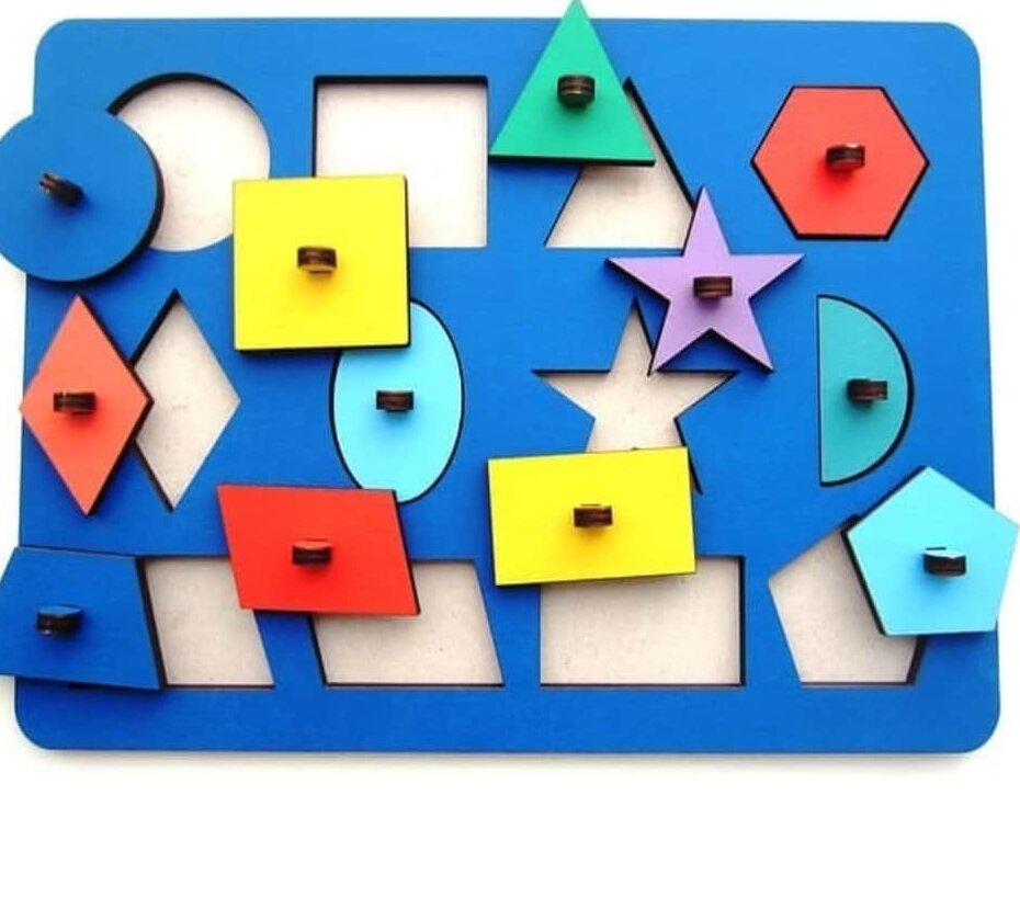 Intra απο ξύλο plywood 3mm-4mm πάχος – ξύλο Γεωμετρικών Σχημάτων Πόμολα Παζλ Παγκόσμια Πίνακα για νήπια και παιδιά 30x35 cm INTRAVECTRY-MY560461