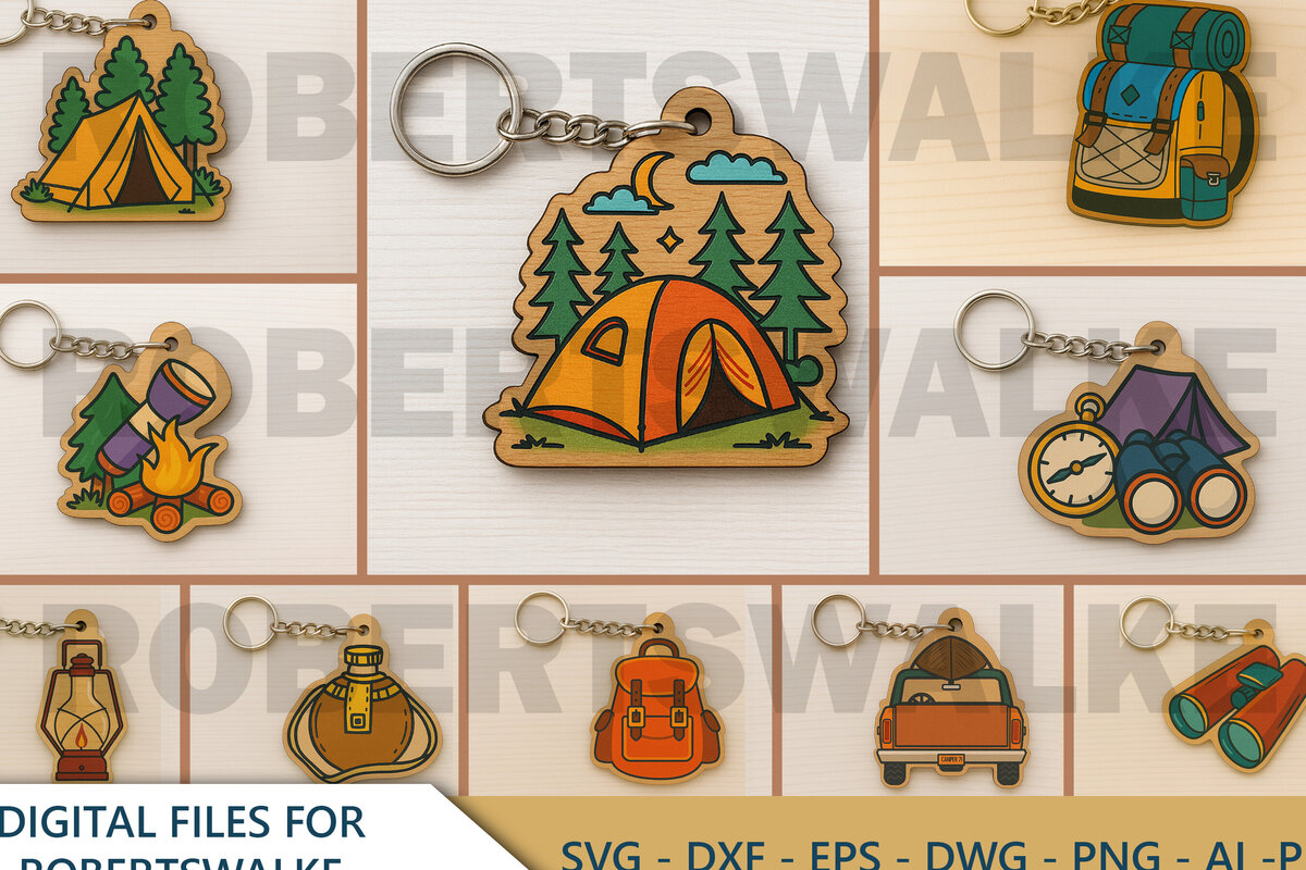 Intra απο ξύλο plywood 3mm-4mm πάχος Keychain Camping Δίασταση 6x6 cm INTRAFABR-123010753