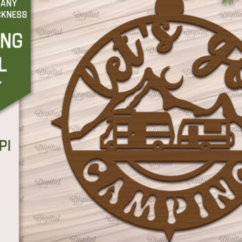 Intra απο ξύλο plywood 3mm-4mm πάχος Camping Wall Art . Camping Papercut Δίασταση 40x40 cm INTRAFABR-91962995 - Image 1