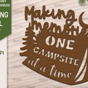 Intra απο ξύλο plywood 3mm-4mm πάχος Camping Wall Art . Camping Papercut Δίασταση 40x40 cm INTRAFABR-91963017